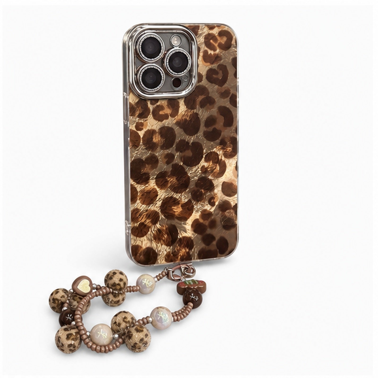 Leopard Muse Charm Strap Case for iPhone