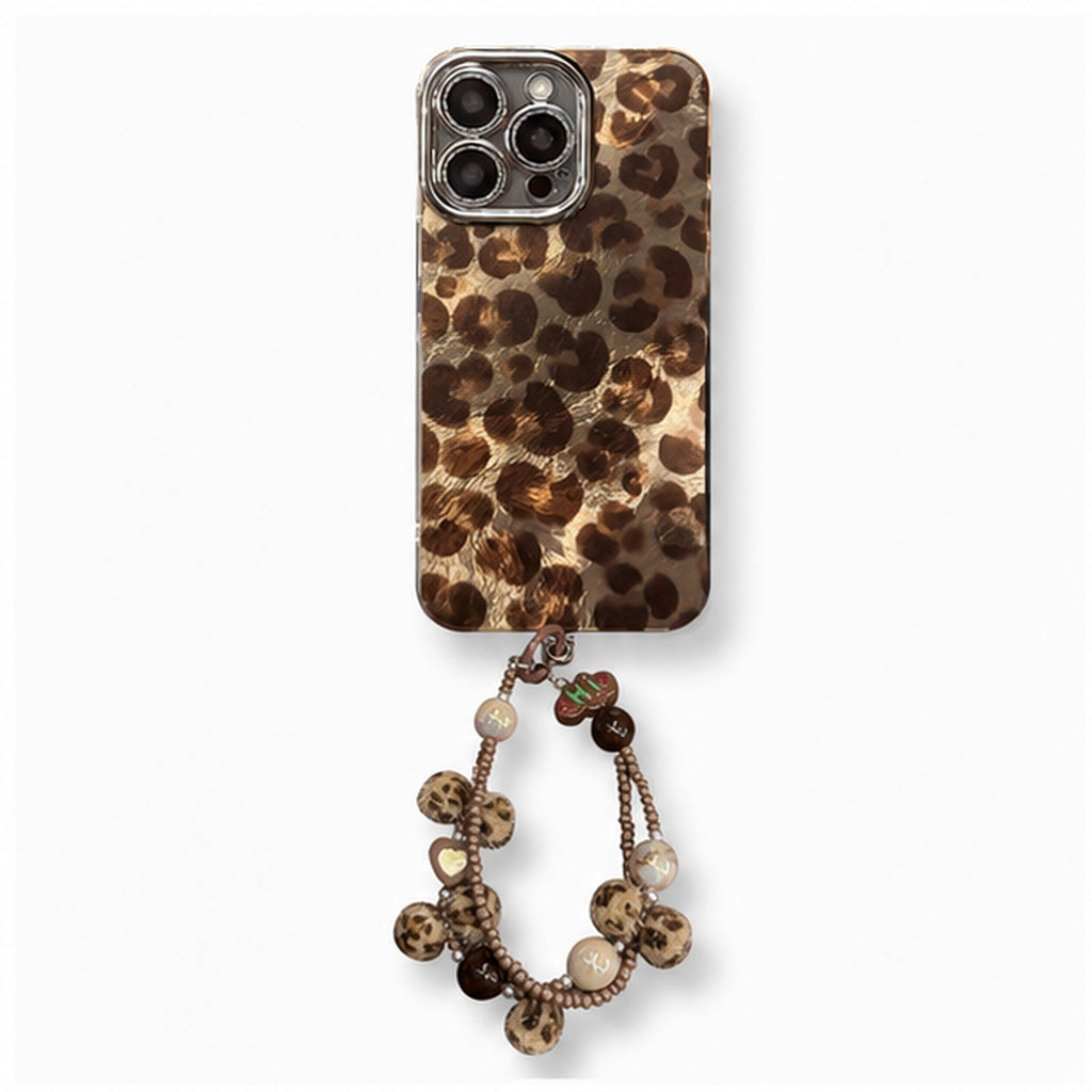 Leopard Muse Charm Strap Case for iPhone