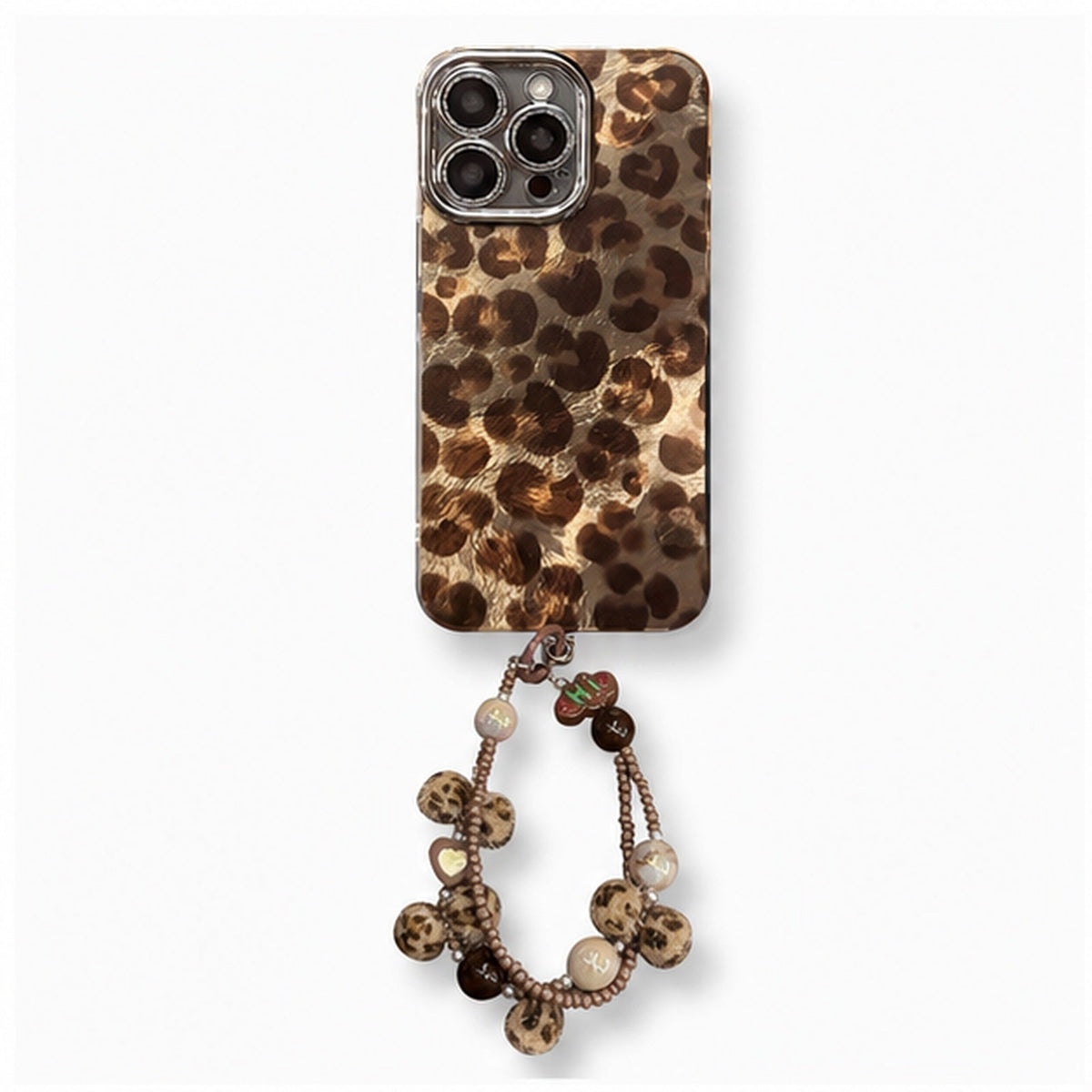 Leopard Muse Charm Strap Case for iPhone