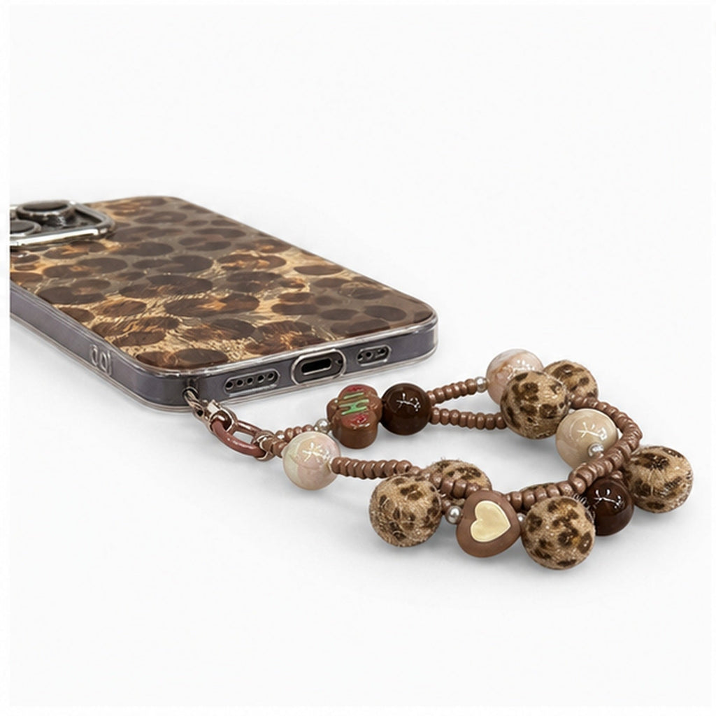 Leopard Muse Charm Strap Case for iPhone